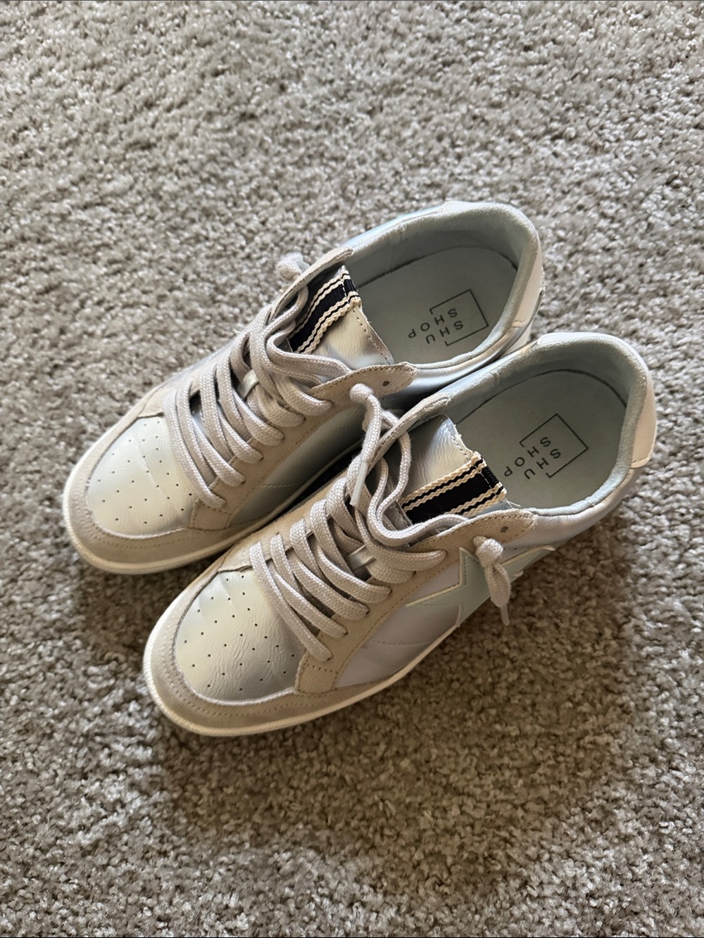 ShuShop Cream and White Women's Sneakers